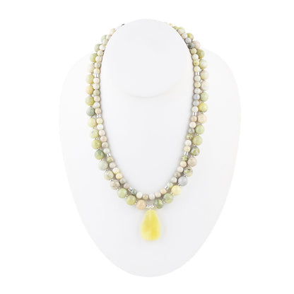 Chartruese Green Lemon Jade Statement Necklace
