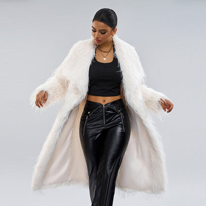 Collar Artificial Fur Top  Fur Coat Long style temperament for commuting