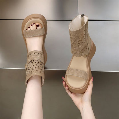 Retro Hollowed-Out Breathable Roman Sandals For Women