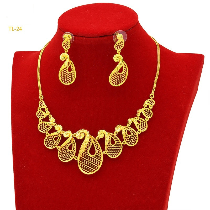 Gold Flower Jewelry Set