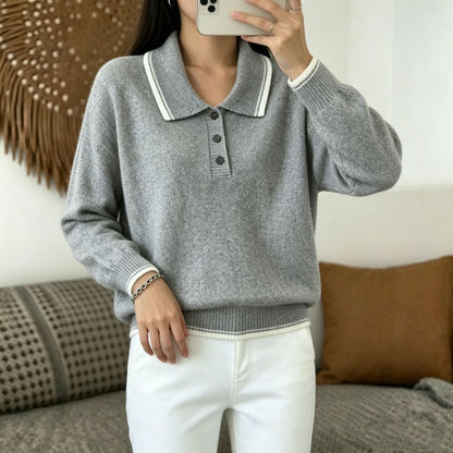 Womens Casual Loose-fitting Versatile Long-sleeve Sweater
