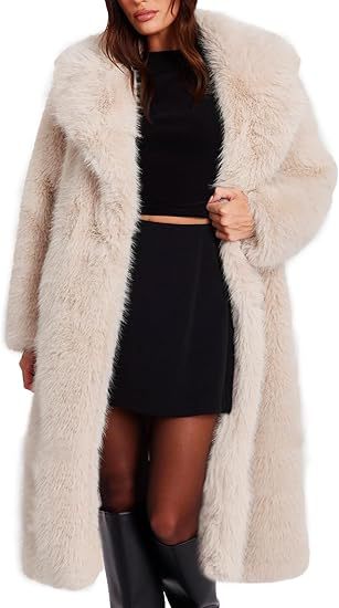 Womens Knee-length Coat With A Lapel And Hidden Buttons