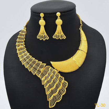Gold Flower Jewelry Set