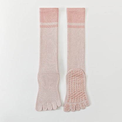 Color-blocked Ankle Cuffs Five-finger Yoga Calf Socks