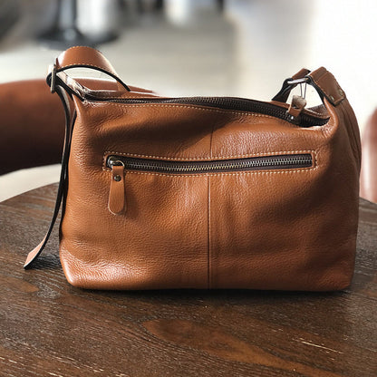 Large-Capacity Minimalist Genuine Leather Shoulder Crossbody Bag