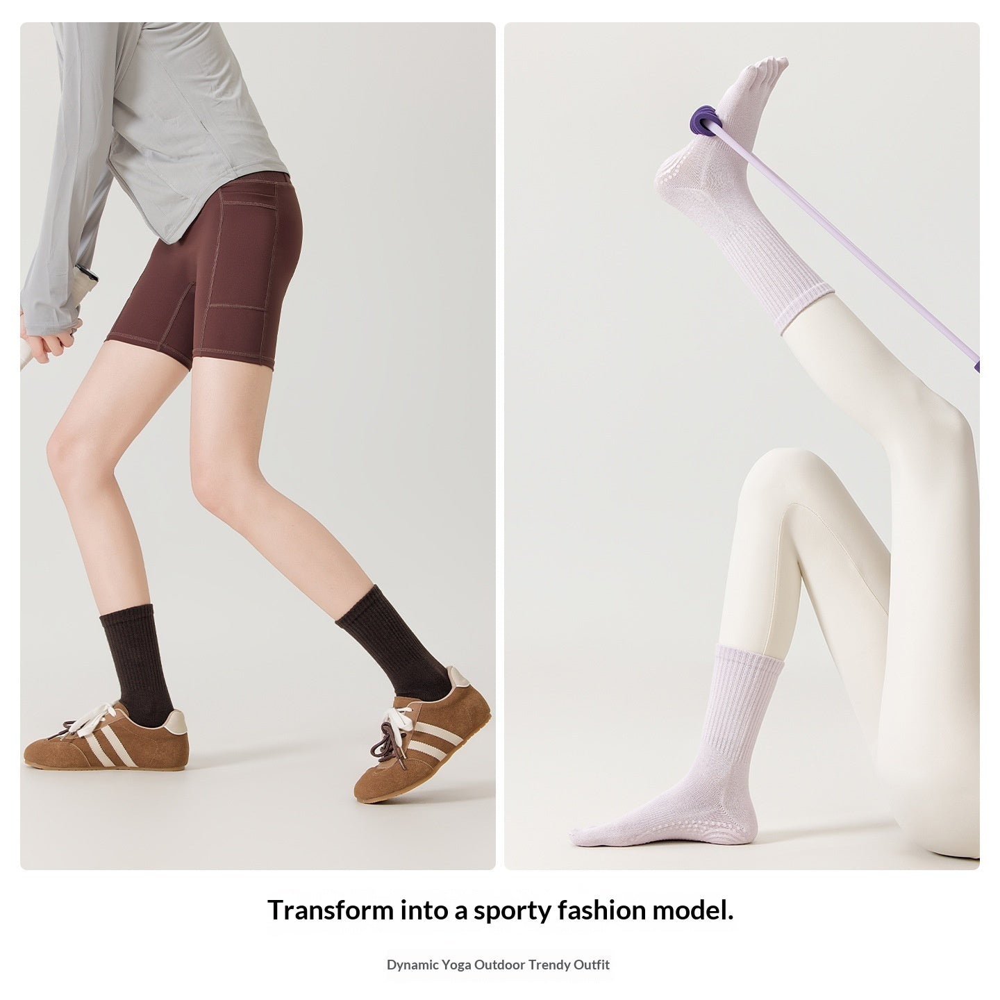 SpringSummer Yoga Socks Five-Toe Mid-Calf, Non-Slip