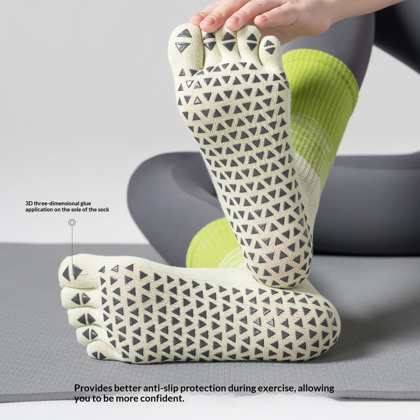 Five-finger Yoga Socks For Women Non-slip For Pilates
