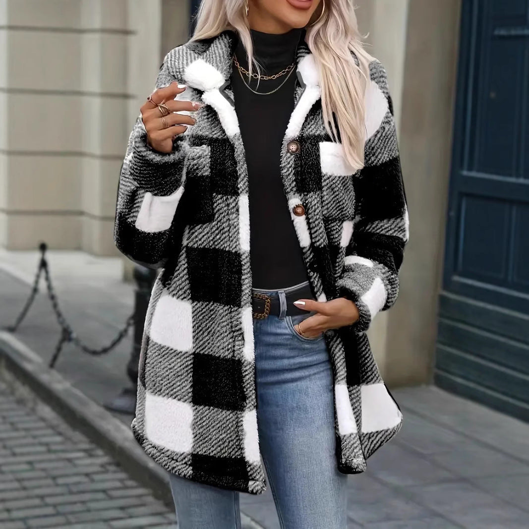 Womens Elegant Faux Fur Coat