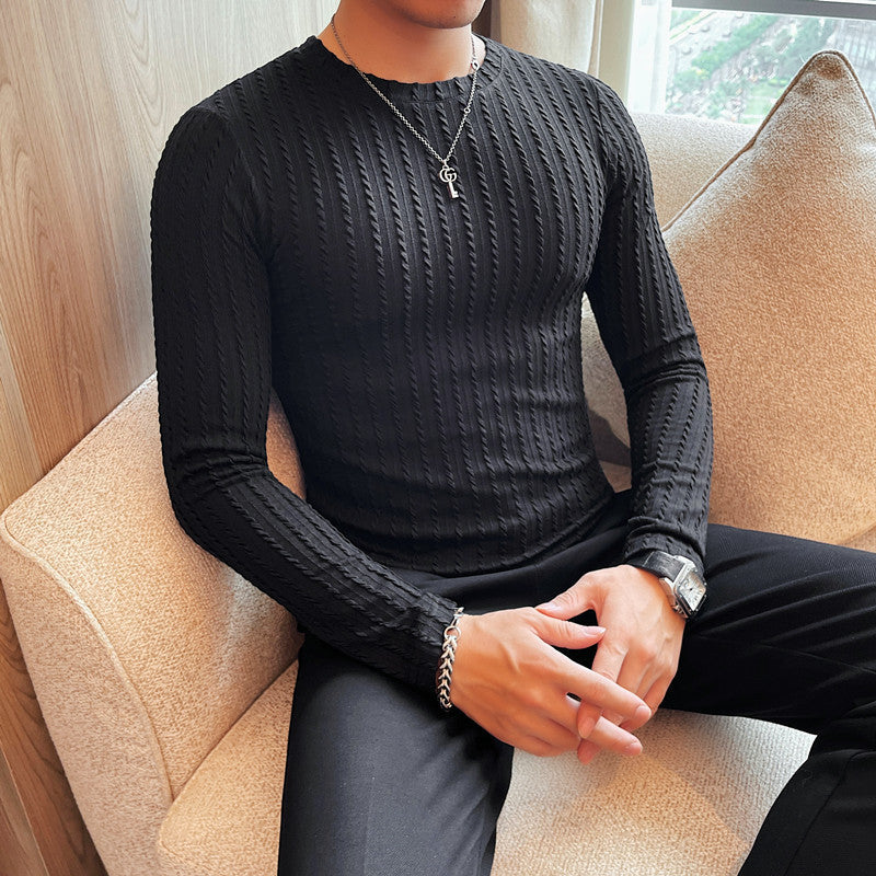 Round-neck Long-sleeve Slim-fit Bottoming Shirt