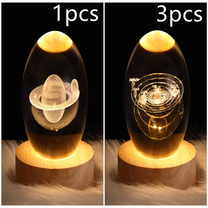 LED Galaxy Crystal Ball 3D Moon Lamp
