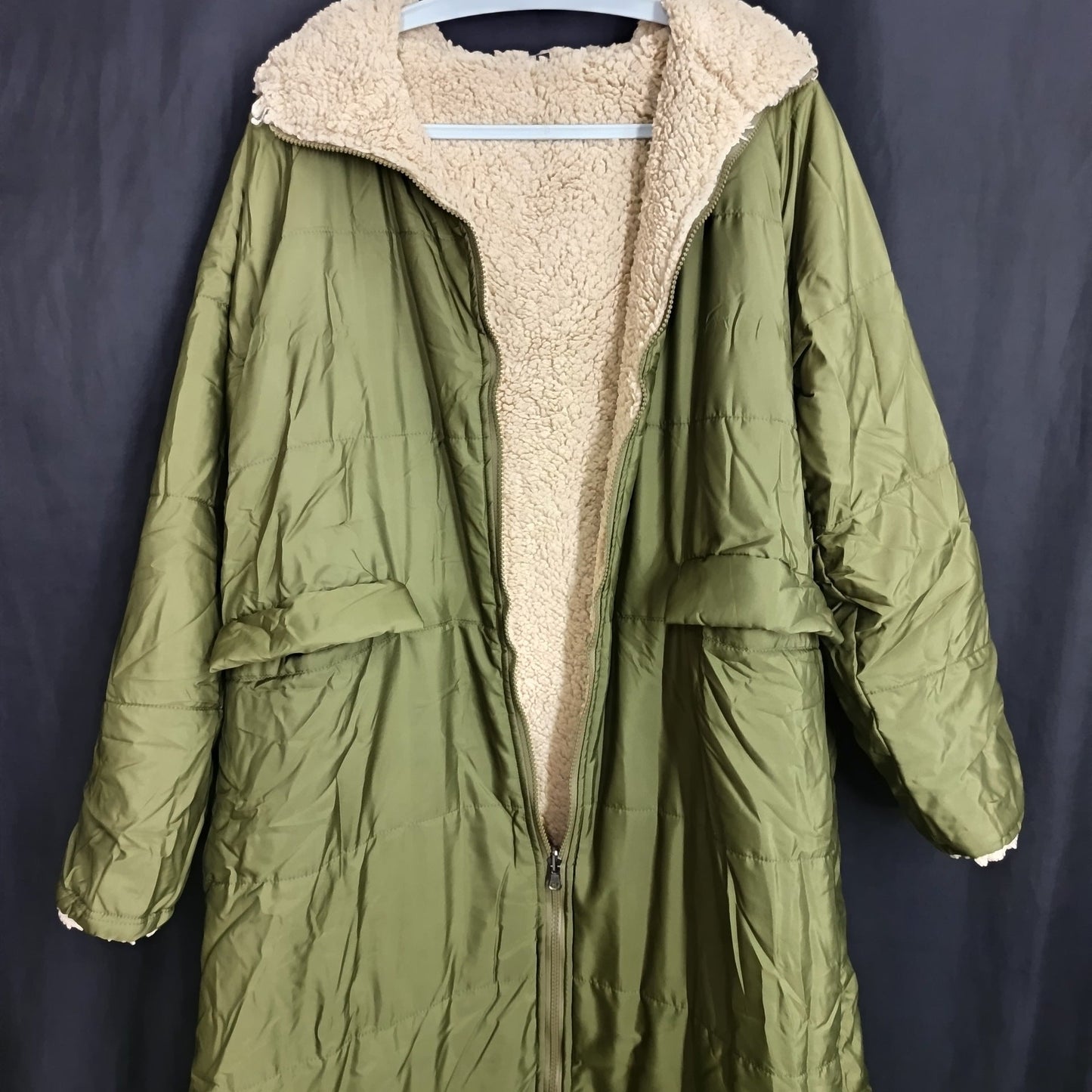 Long-sleeve Thermal Cardigan Hooded Cotton-padded Coat Mid-length