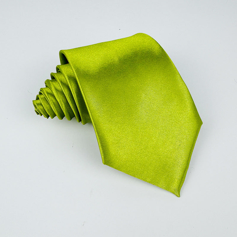 Mens 8cm Hand-Tied Tie Solid Color Tie Plain Color