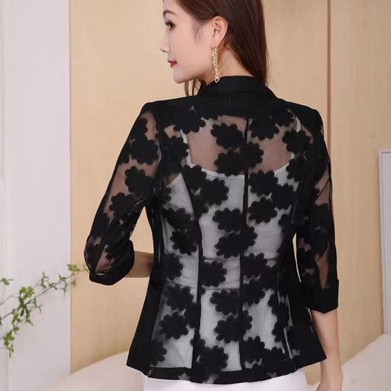 Lace Petite Blazer For Women Outerwear