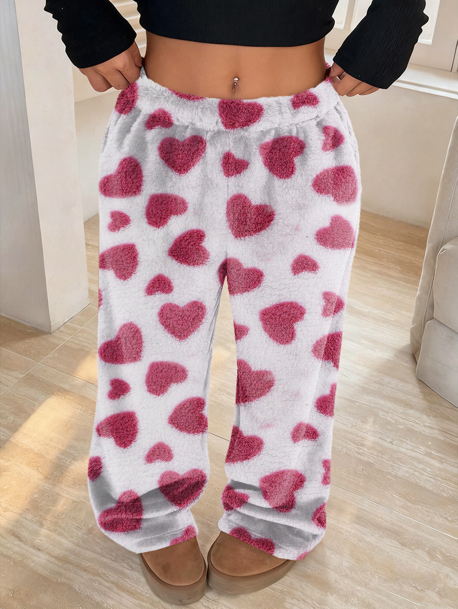 Straight-leg Wide-leg Pants Fashionable Plush  For Women