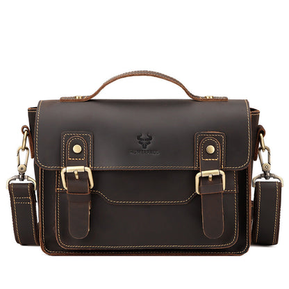 Crazy Horse Leather Crossbody Bag For Men