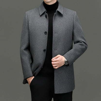 Detachable-lining Casual Wool Coat