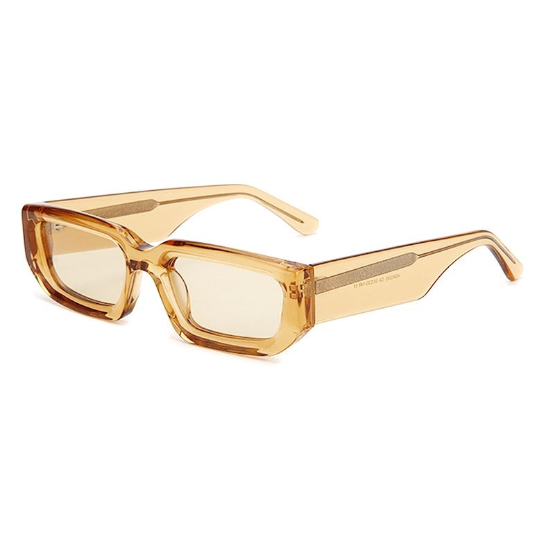 New Trendy European And American-style Sunglasses With A Square Frame And Wide Temple Arms