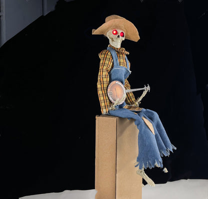 Luminous Skull Skeleton Decoration - Glowing Eyes for Halloween