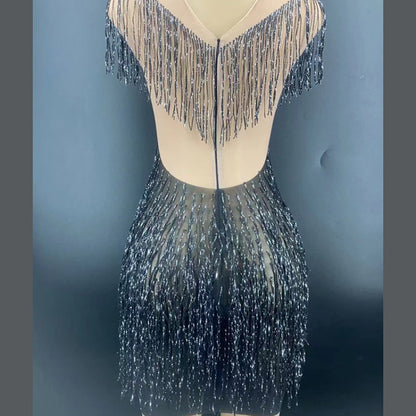 Luxury Tassel Beaded Dress