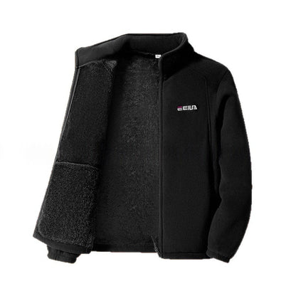 Fleece-lined Heavyweight Polar Fleece Windproof And Warm Stand-collar Jacket