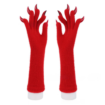 Halloween Silicone Meat Mat Long Gloves