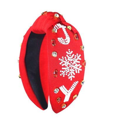 Christmas Snowflake Headband Rhinestone & Pearl