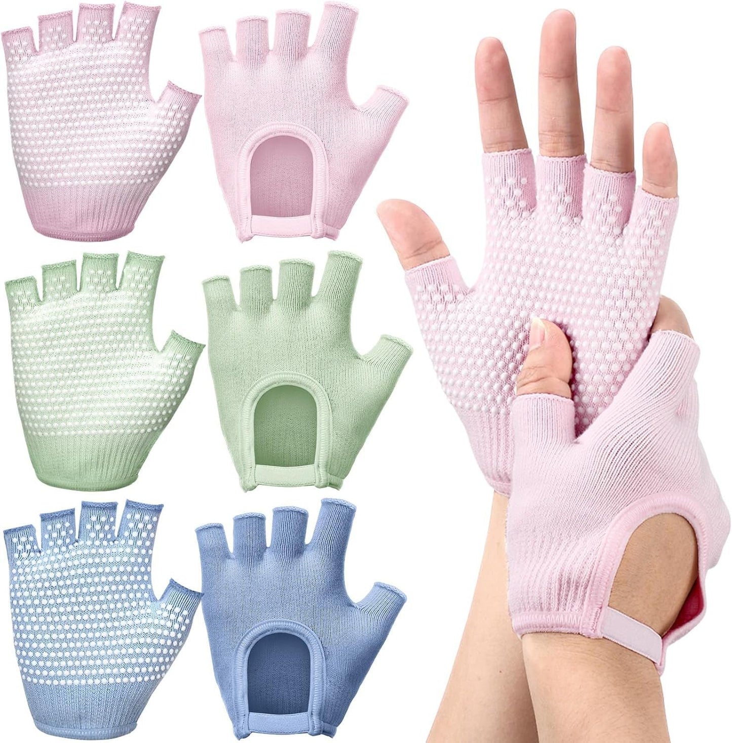 Non-slip Aerial Yoga Cotton Breathable Half-finger Gloves