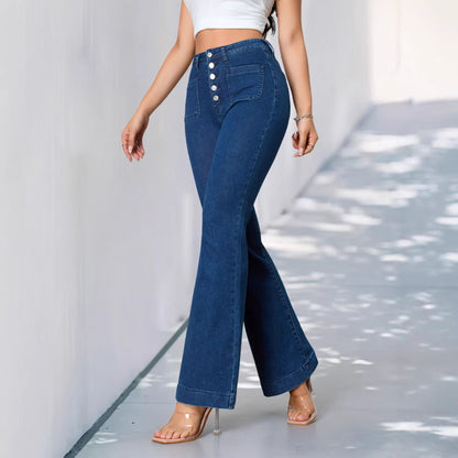 Womens Stretchy Loose-fit Slimming Jeans