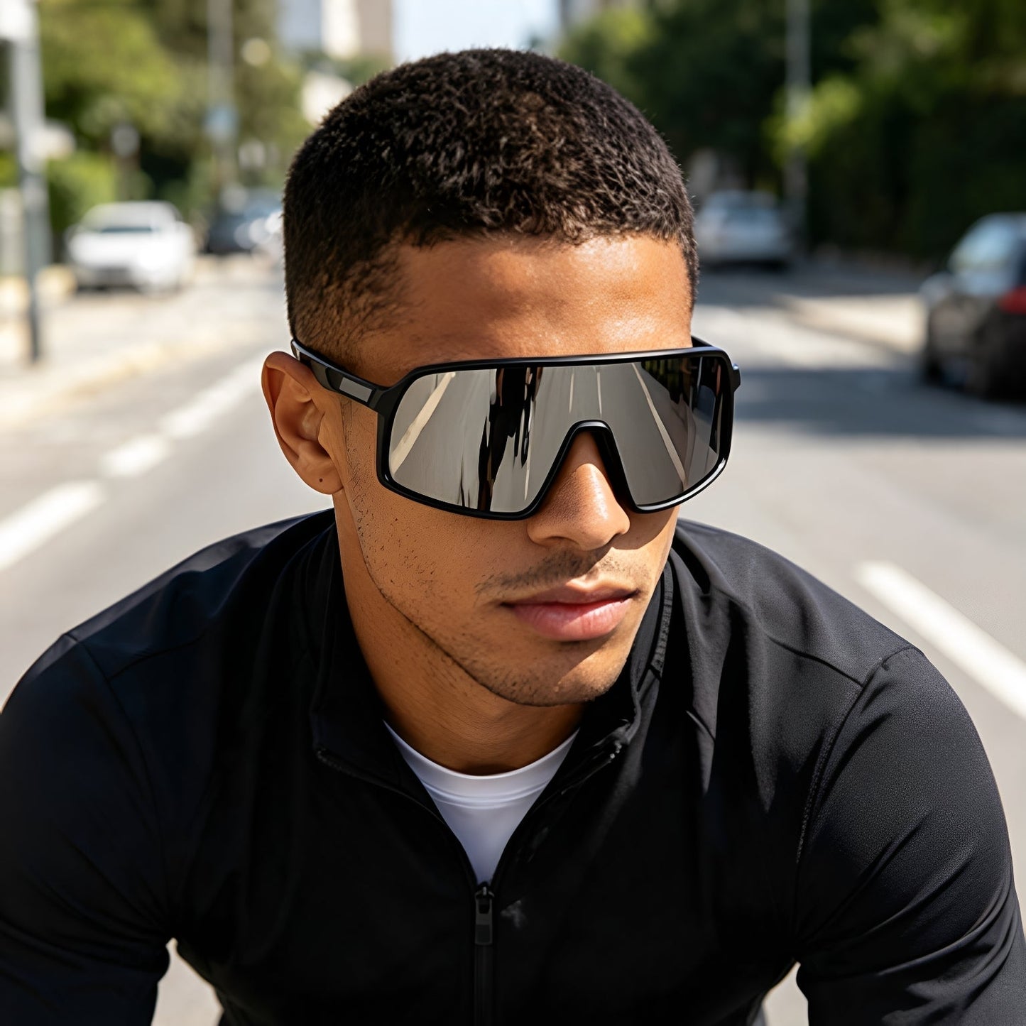 New Colorful Bicycle Windproof Cycling Sunglasses One-Piece Women's Sunglasses European And American Fashion Sports Sunglasses