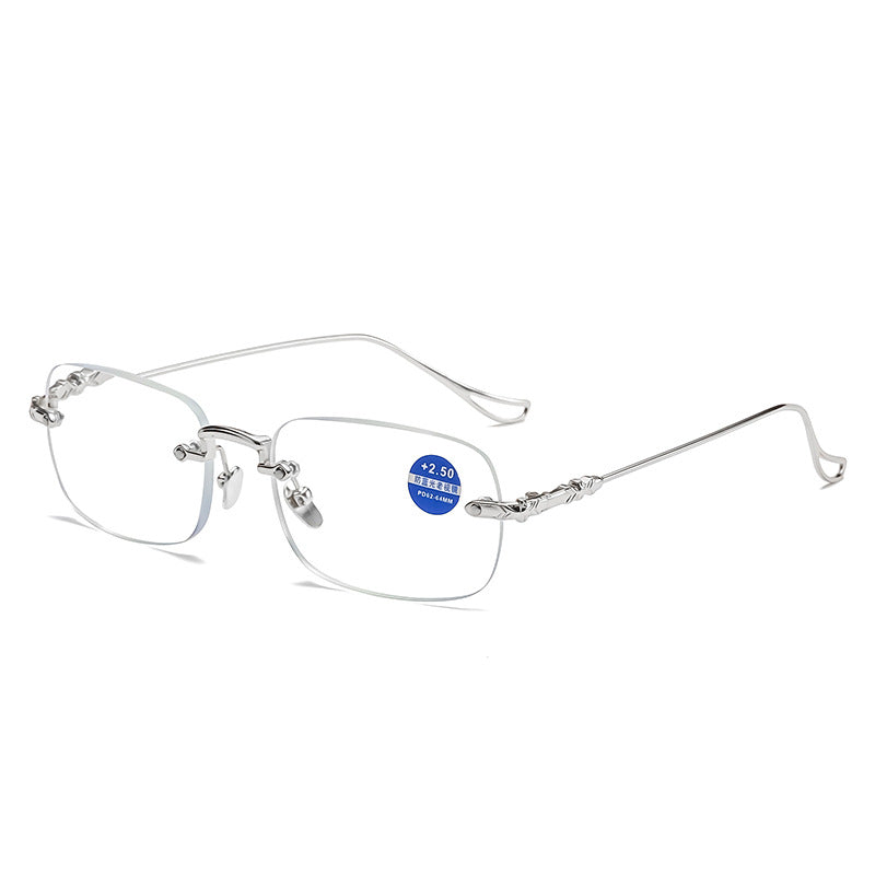 Men's Frameless Reading Glasses Anti Blue Light Radiation HD