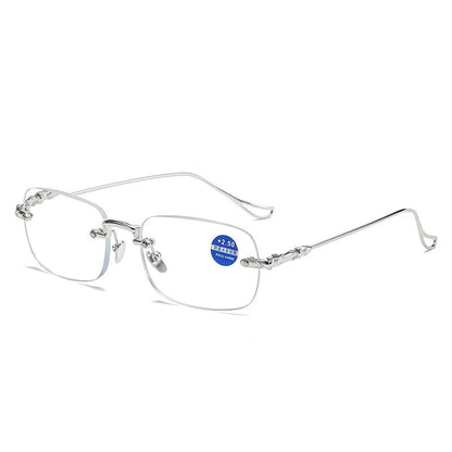 Men's Frameless Reading Glasses Anti Blue Light Radiation HD