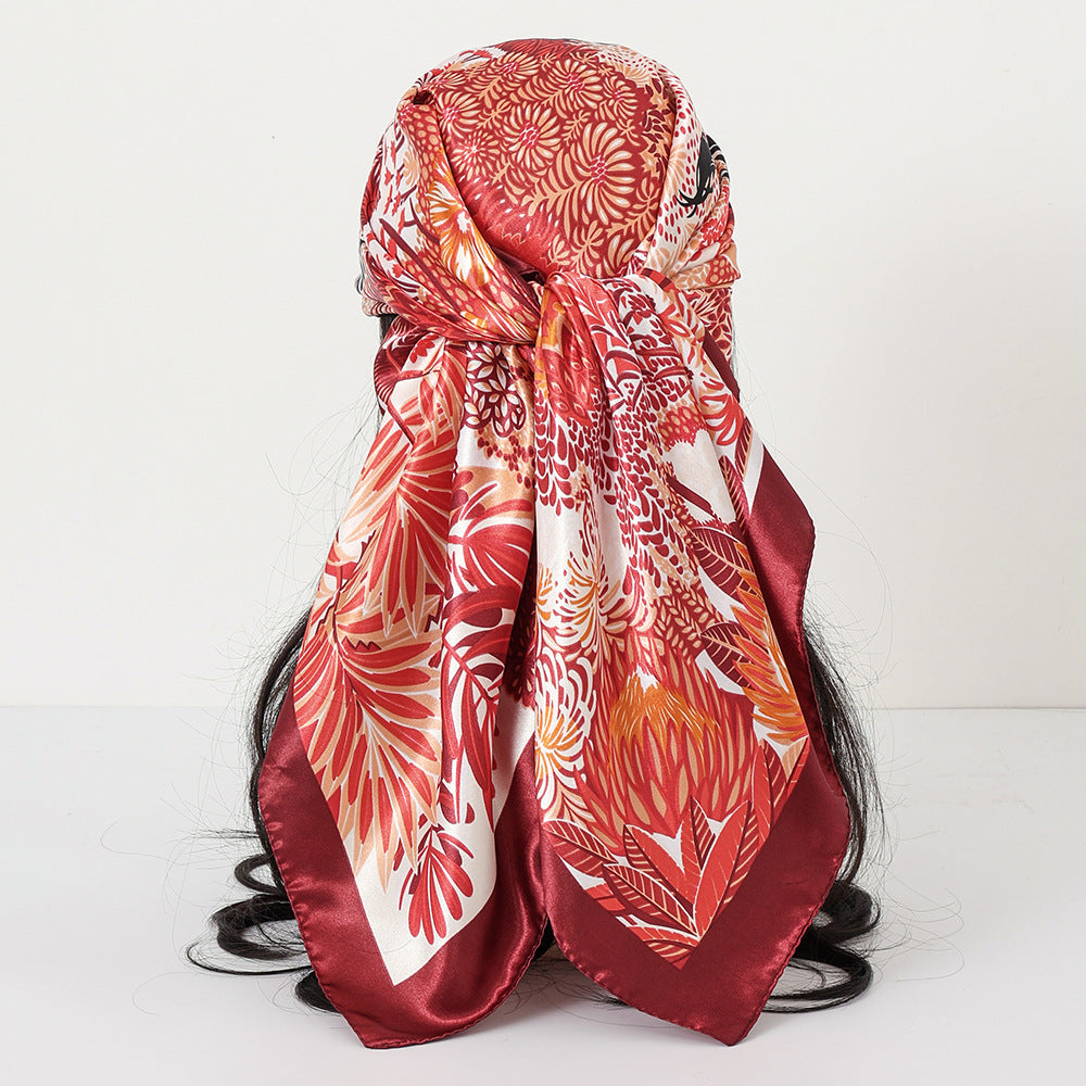 Classic Satin Womens Shawl Headscarf And Scarf