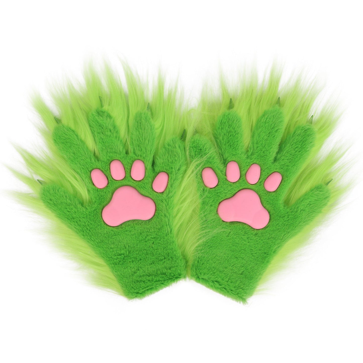 Halloween Long-plush Cat-claw Full-finger And Half-finger Gloves