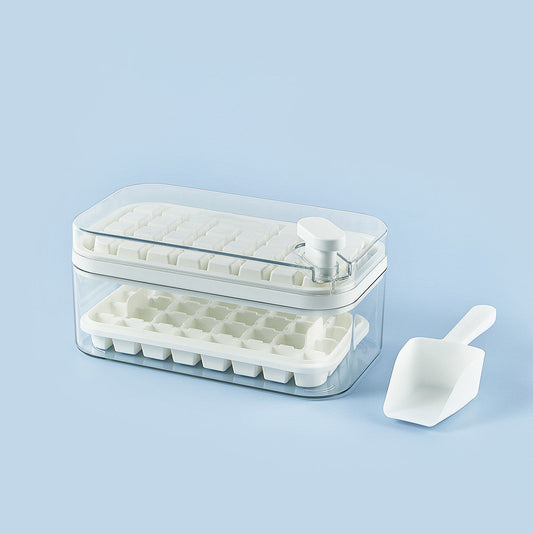 One-Button Ice Cube Mold with Storage Box