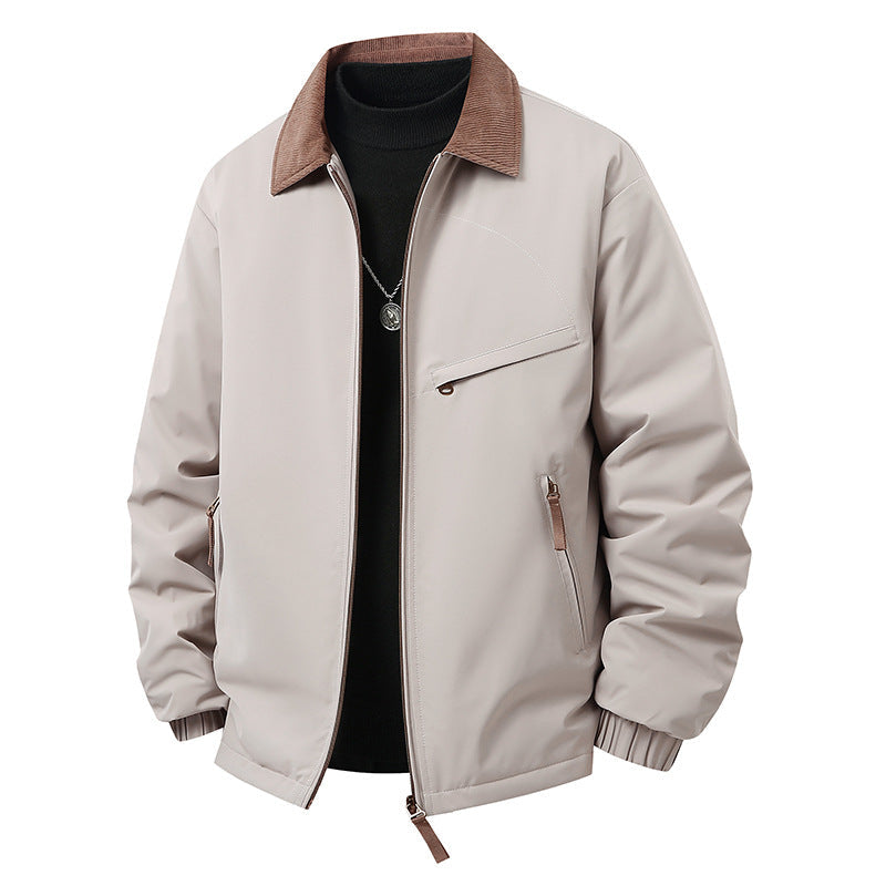 Mens Lapel Coat Waterproof Padded For Warmth And Versatile