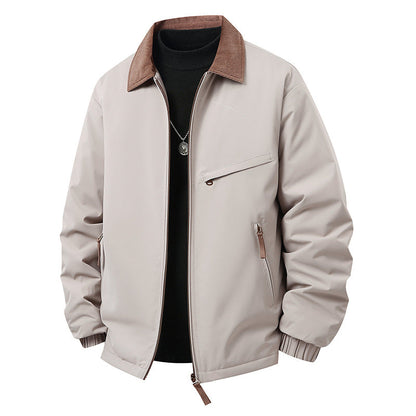 Mens Lapel Coat Waterproof Padded For Warmth And Versatile