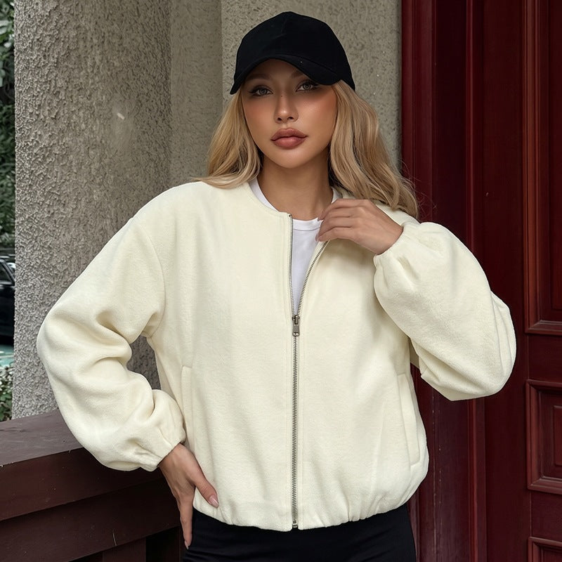 Casual Sporty Loose-fitting Cropped Jacket