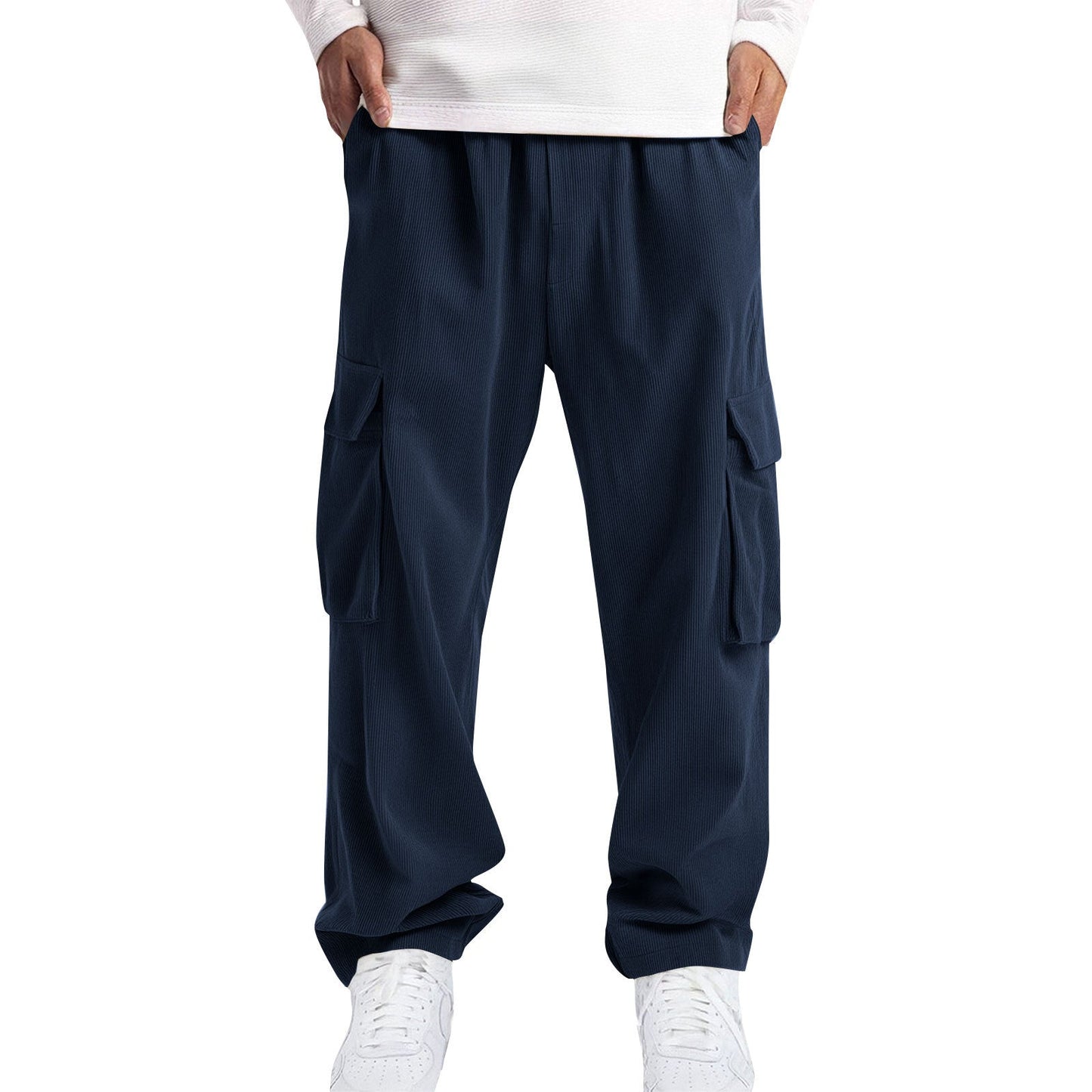 Mens Casual Sporty Corduroy Jogger Work Pants