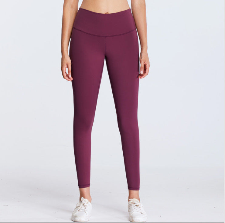 European And American Style Double-Sided Stretch Running Sports Pants High-Waisted Butt-Lifting Peach Butt Solid Color Tight Pocket Yoga Women's Long Pants