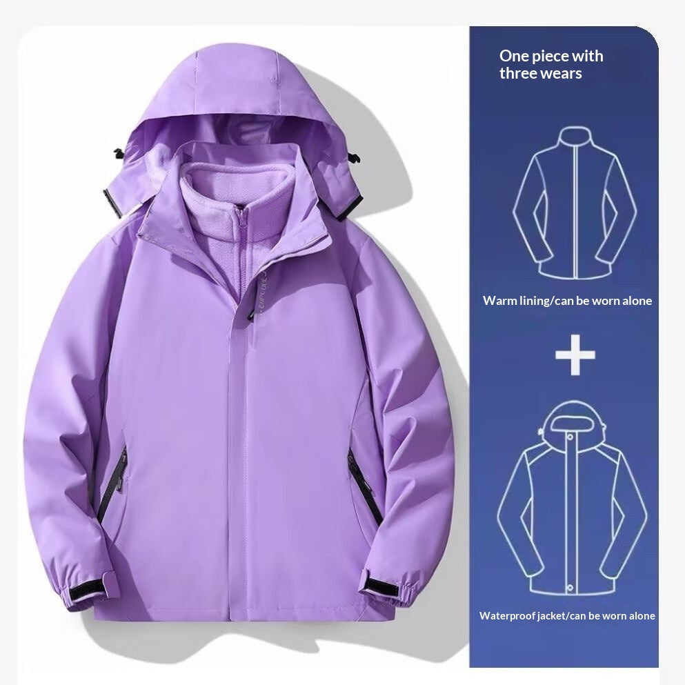 Womens AutumnWinter 3-in-1 Outdoor Hardshell Jacket