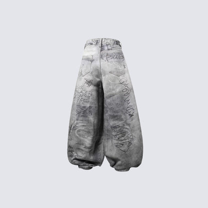 Mens And Womens Casual Loose-fit Straight-leg Denim Jeans