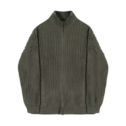 Half Turtleneck Men's Spring And Autumn All-matching Lazy Style Solid Color Sweater Coat