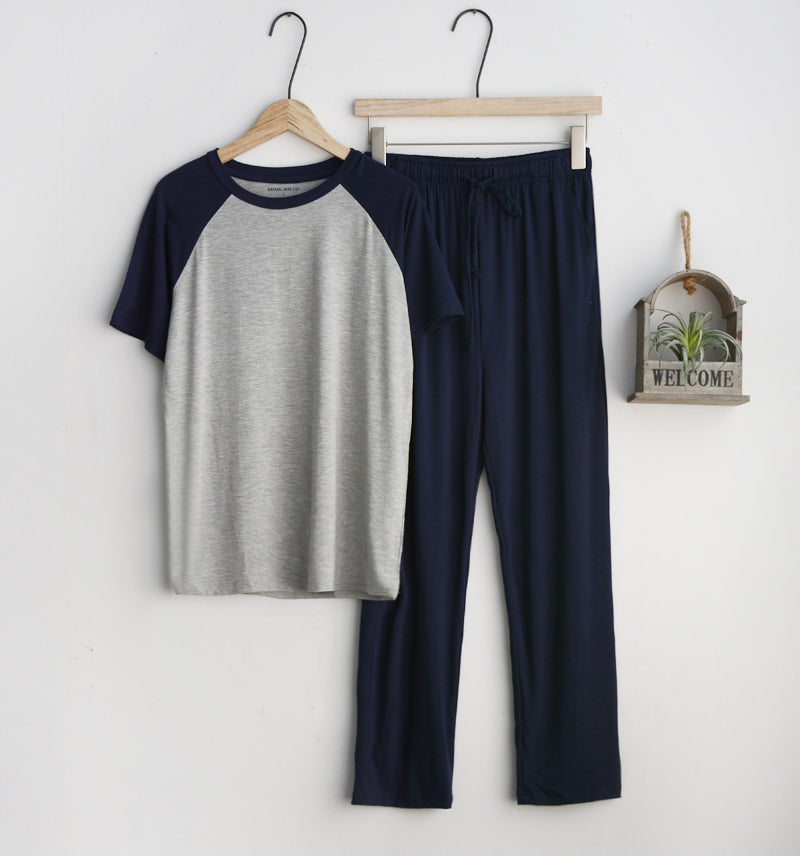 Modal Summer Pajamas Mens Thin Loose-fitting Set