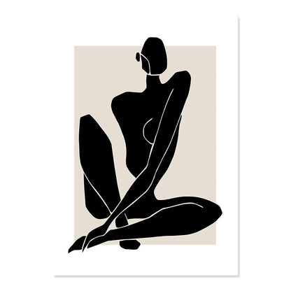 Abstract Matisse Body Line Floral Bohemian Poster Canvas Painting