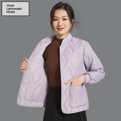 Womens Winter Warm Long-Sleeve Cotton-Lined Loungewear Unisex Cotton-Padded Jacket