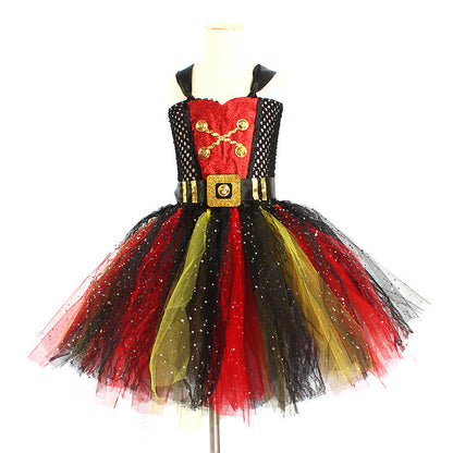 Halloween Pirates Of The Caribbean Costume Sequin Gauze Girls Dress Costumes