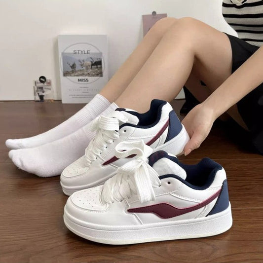 Dopamine Color Matching Classic Preppy Style Raise The Bottom Four Seasons Women's Board Shoes