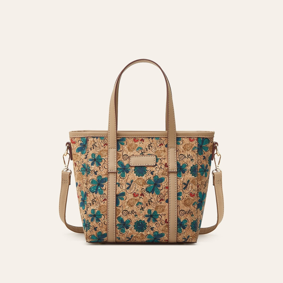 Printed Cork Bohemian Shoulder Tote Bag