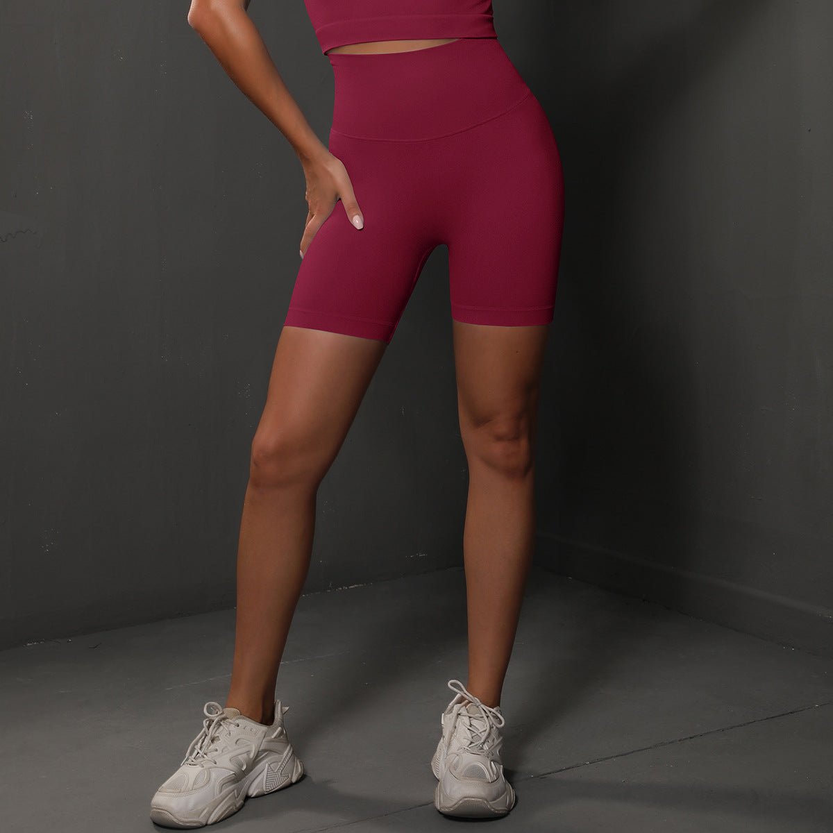 Women Seamless Solid Yoga Shorts Butt Lifting Workout Running Sports Short