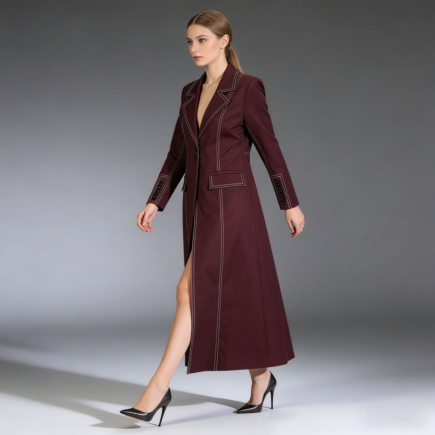 Stylish And Elegant Long-sleeve Trench Coat For Women